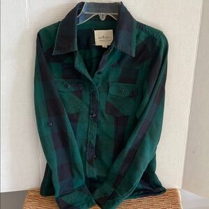 Thread & Supply Green and Black Button Down Shirt